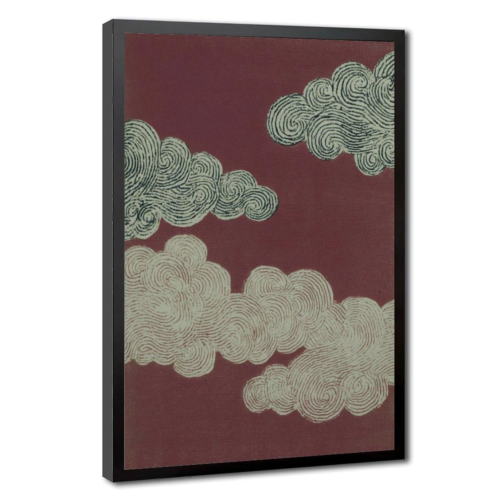 Bareronor Japanese Cloud Canvas Poster Bedroom Decor Landscape Office Room Decor Gift 24" L X 36" W