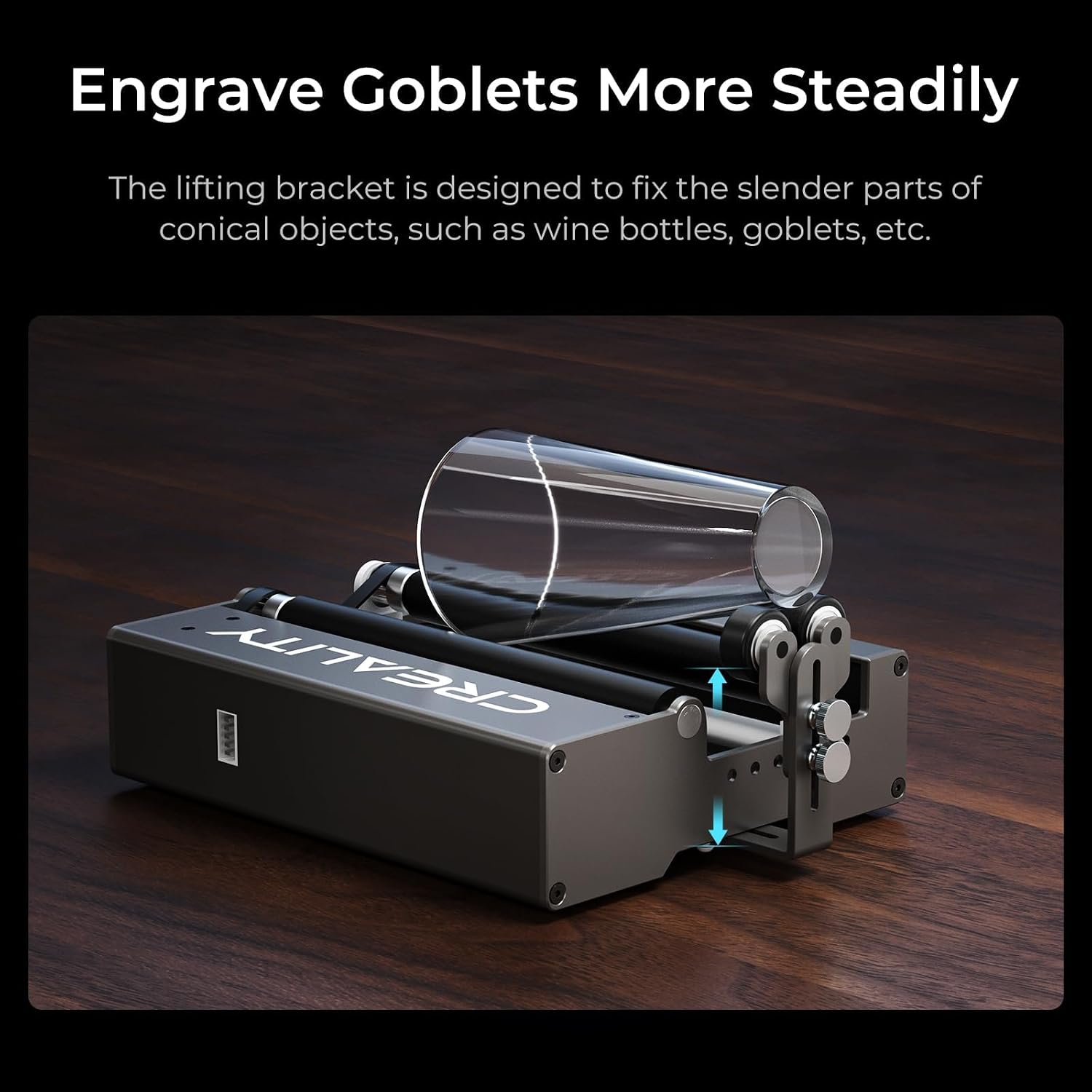 Creality Laser Rotary Roller, 360° Laser Engraver 7 Adjustment Diameters, Y-axis Rotary Module for Engraving Curved Surface Objects, Fit for Creality 5W 7.5W 10W 12W 22W 40W Laser Engraving Machine