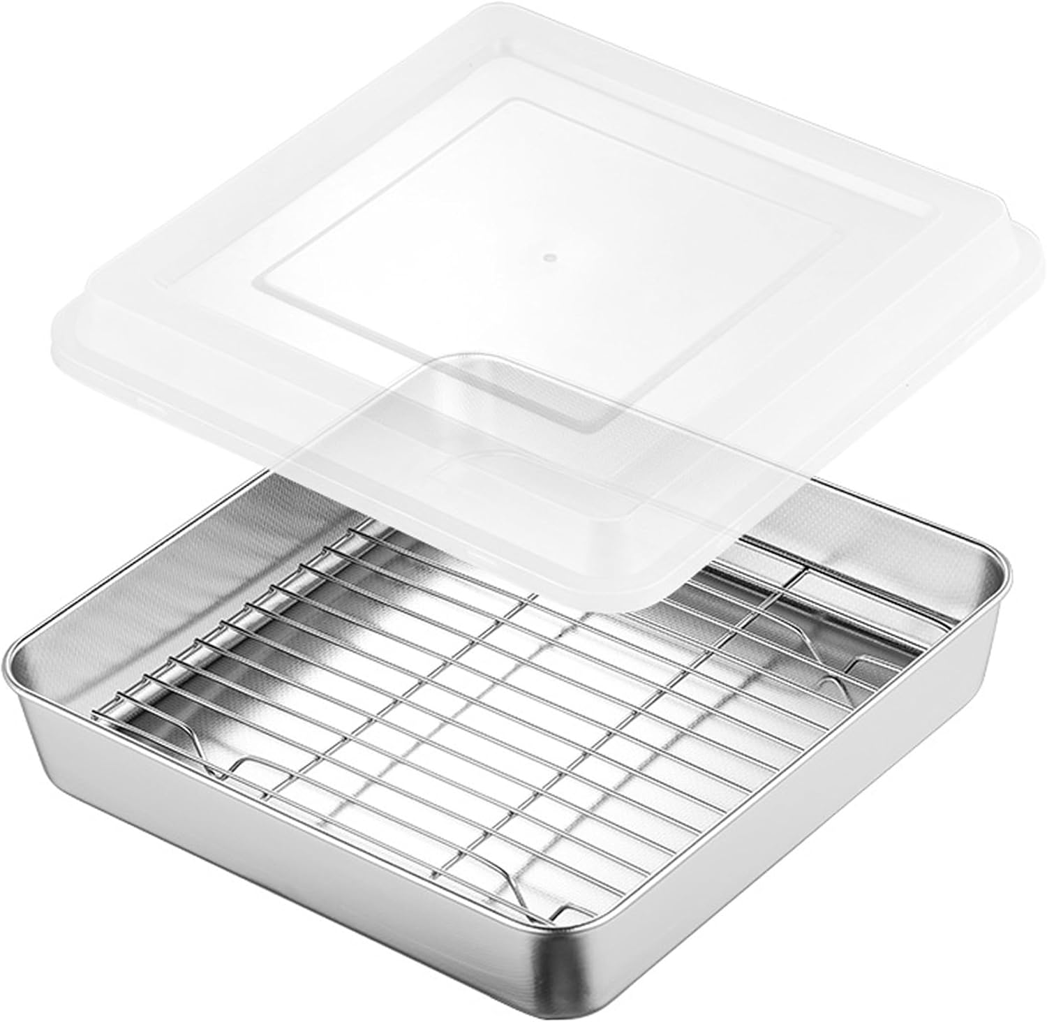 Amazon.com: Sgqtqybk Cake Pan With Lid, 1-pack 8x8 Baking Pan With Lid ...