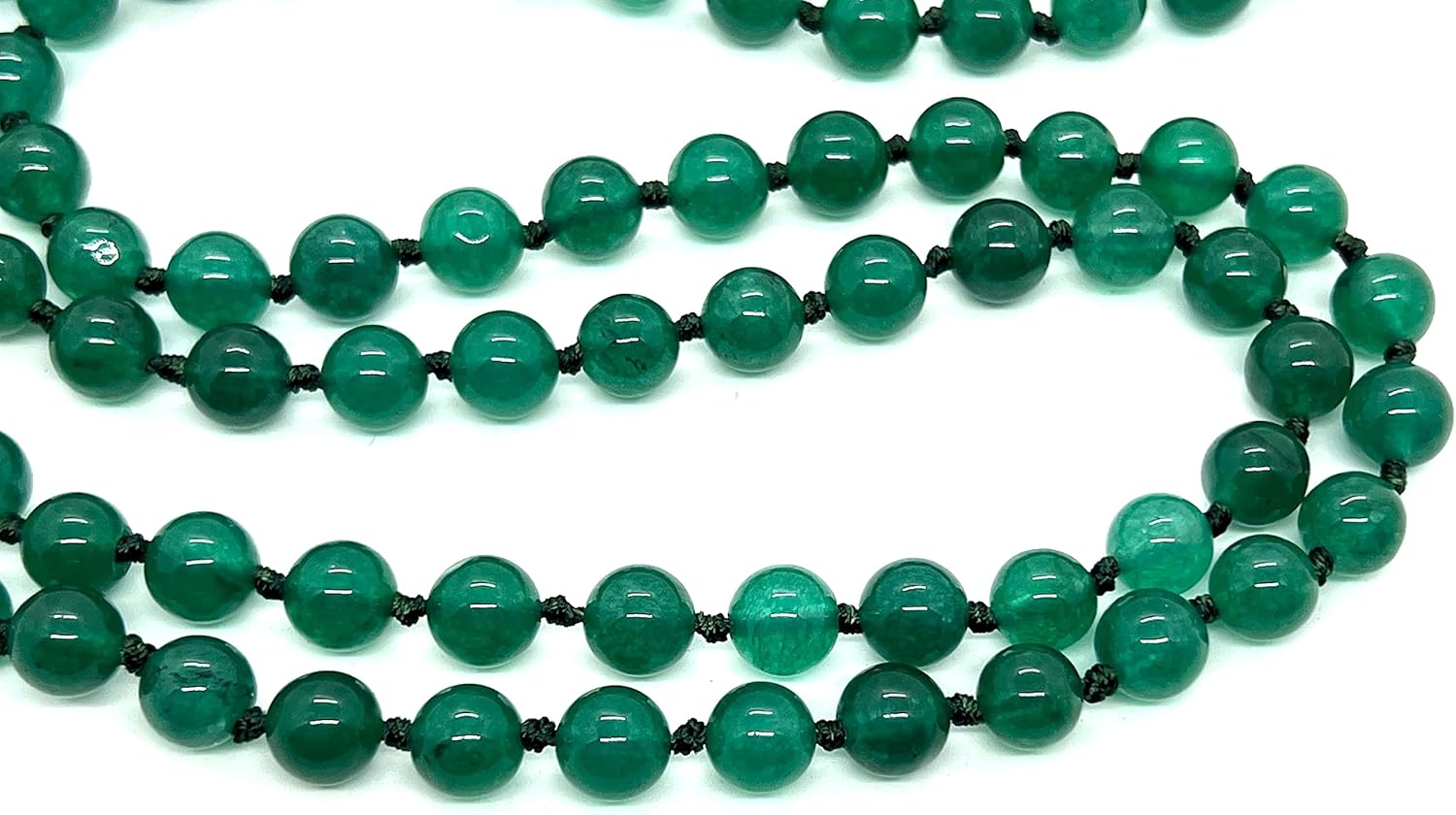 Hand-Knotted Green Jade Mala (108 Beads, 8mm) - Libra Birthstone & Heart Chakra Balance - Image 5
