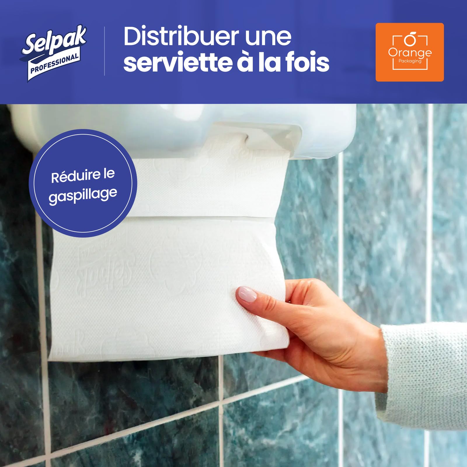 Selpak Serviettes en papier professionnelles pliées en Z – 3200 essuie-mains en papier multiplis – Serviettes jetables de 40,6 x 50,8 cm – Absorbantes – Serviette en papier douce de luxe