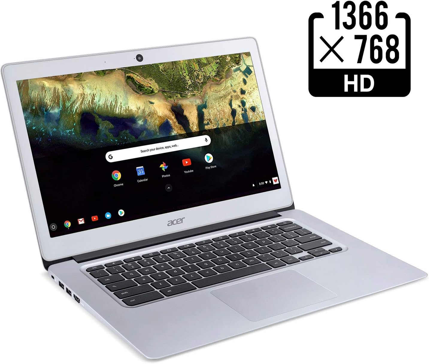 Exсluѕіvе Acer Chromebook 14 CB3-431-C99D, Intel Celeron N3060, 14 HD Display, 4GB LPDDR3, 16GB eMMC, Metal Chassis, Sparkly Silver, Google Chrome