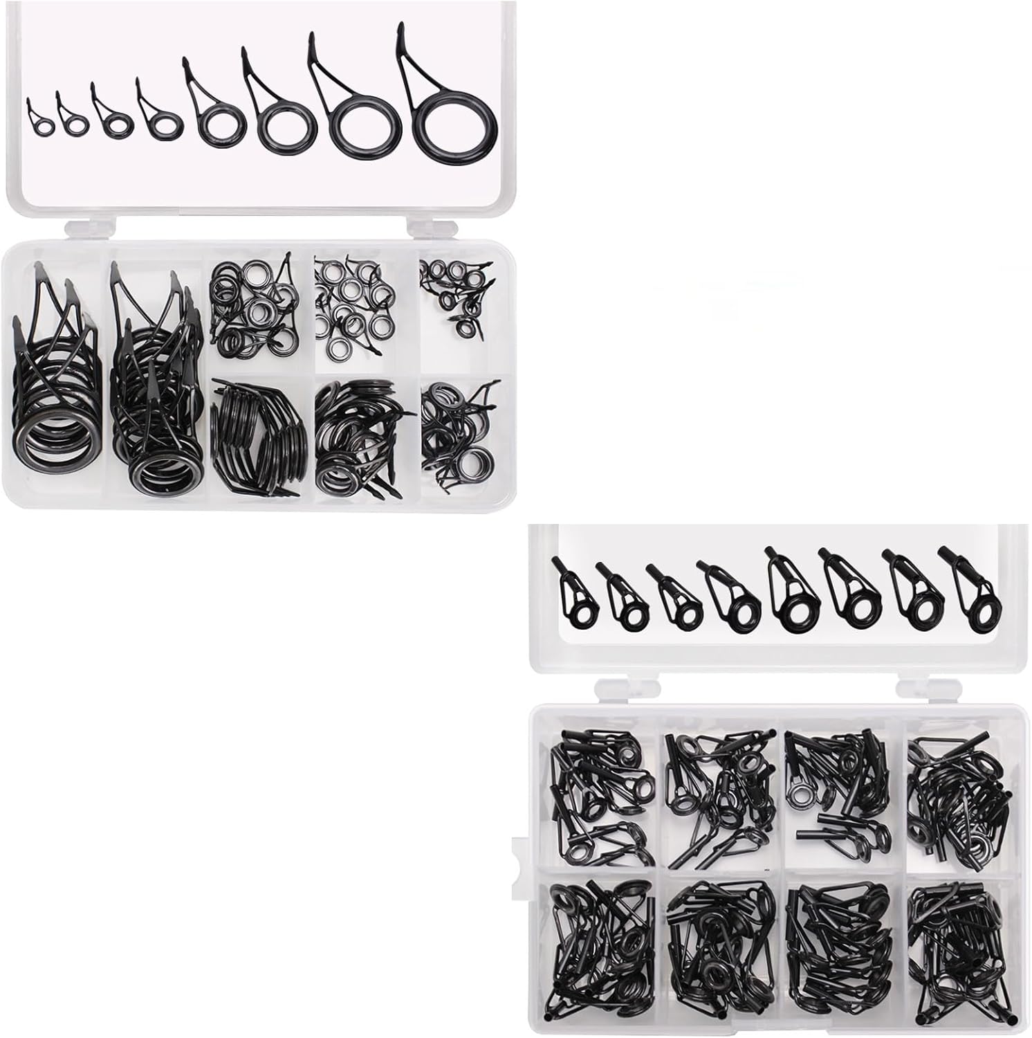 Fishing Rod Repair Kit, Fishing Rod Tips and Guides Replacement Kit, Ceramic Guide Ring Fishing Pole Tip Repair Kit Fishing Rod Eyes Repair Guides