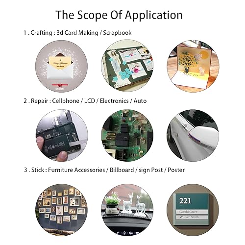 Miniatura 5 de 2 rollos (0.197 in0.394 in x 82.0 ft) cinta adhesiva de reparación de teléfono de doble cara, resistente al calor, cinta acrílica transparente de