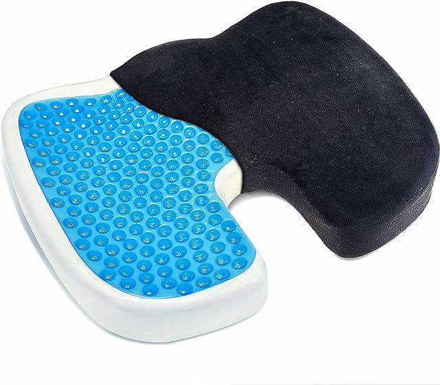 Vivo Technologies Office Chair Seat Cushion Ergonomic Orthopedic Memory Foam with Gel Cushioning Support Cushion for Sciatica, Coccyx and Hip Pain