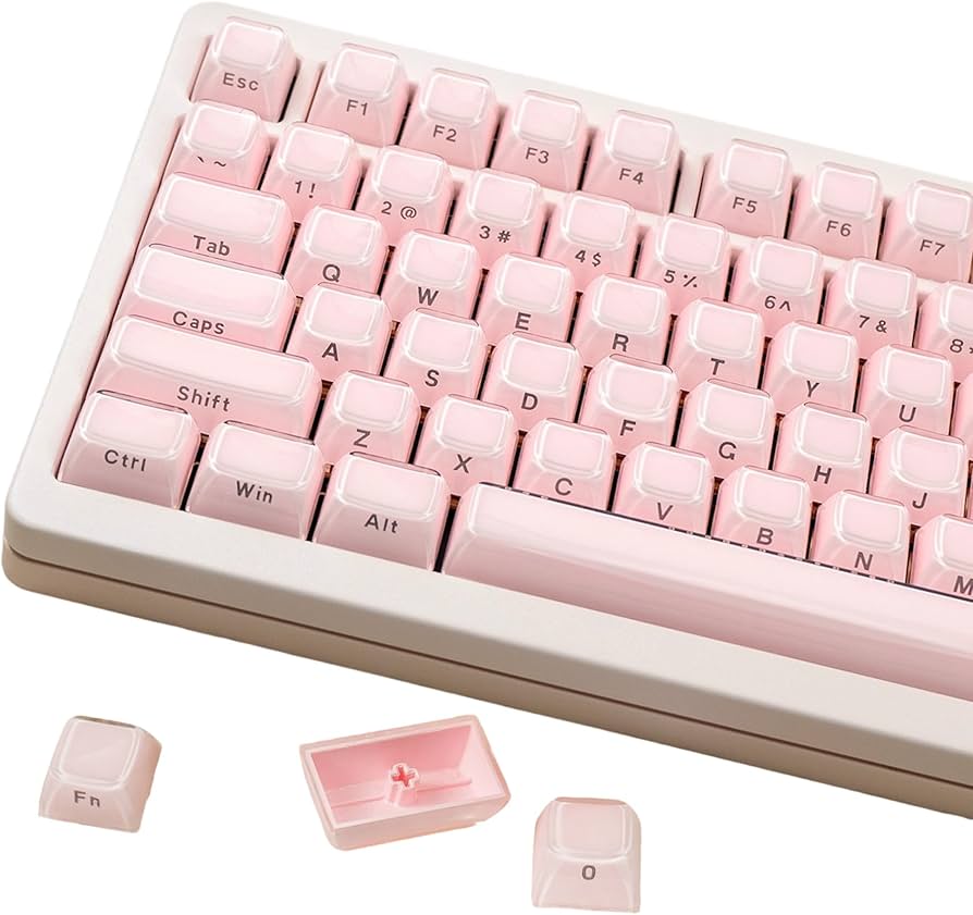 Amazon.co.jp: ジェリー キーキャップ、ピンクJelly可愛いPC素材透明