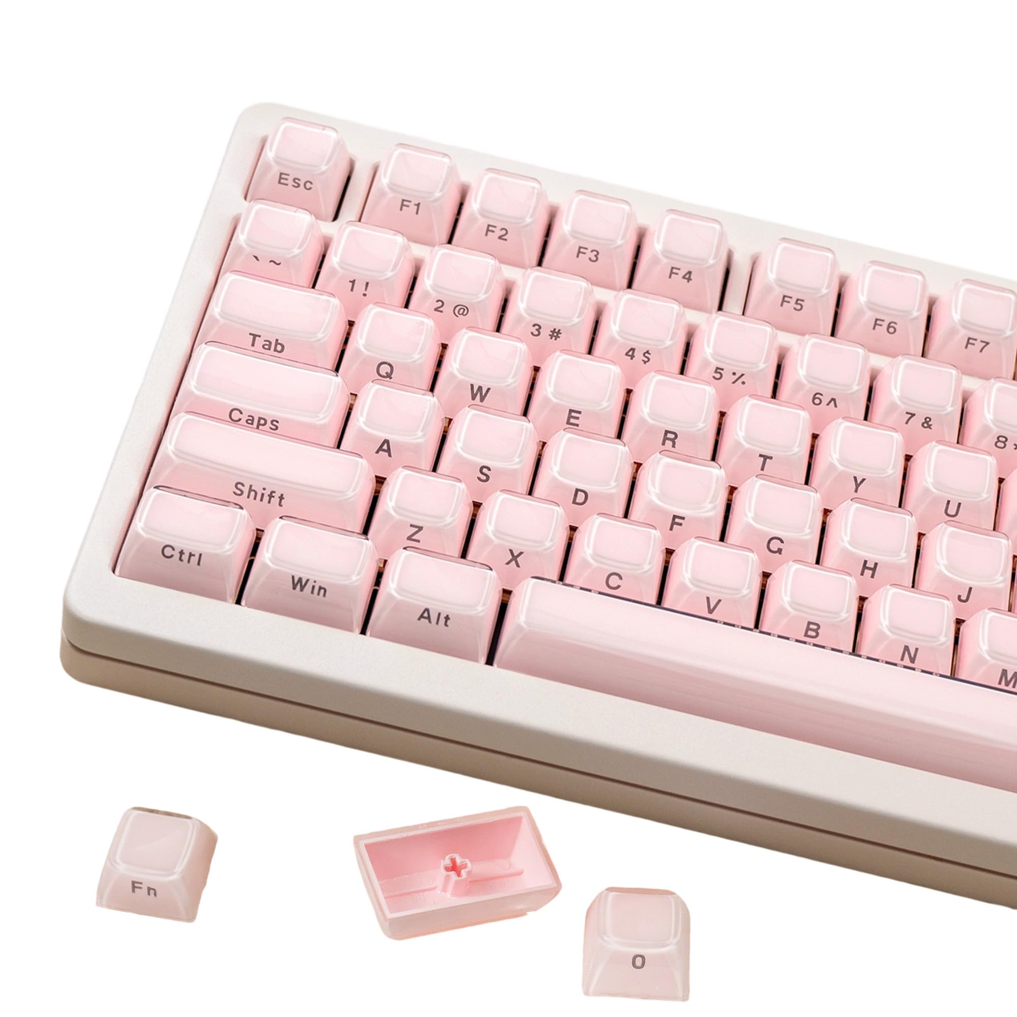 Amazon.co.jp: ジェリー キーキャップ、ピンクJelly可愛いPC素材透明