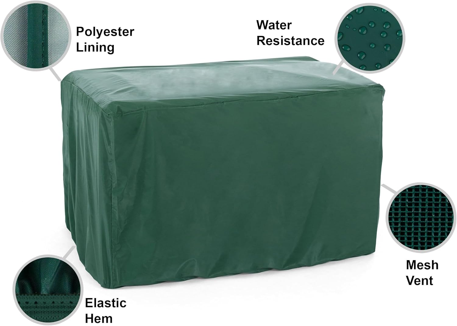 Covermates Classic Outdoor Modular Sectional Club Chair Cover – 12-Gauge Vinyl, Weather Resistant, Elastic Hem, Mesh Vent, Lightweight Patio Chair Protection, 34W x 34D x 30H, Green