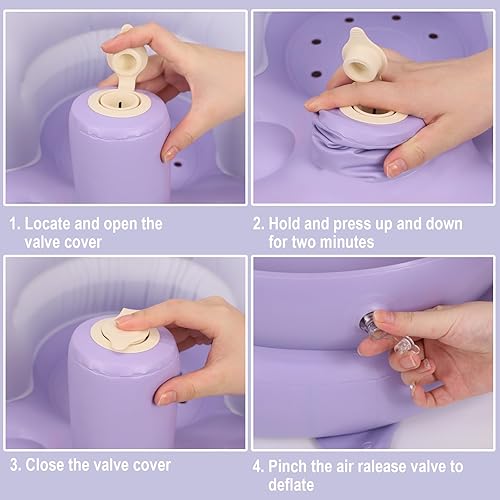 Miniatura 100 de Silla de bebé inflable, asiento de bebé inflable para bebés de 3 meses en adelante, silla inflable de verano con bomba de aire integrada, asiento