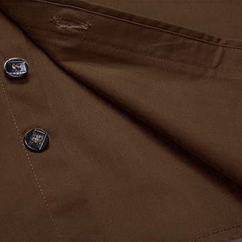 Men's Military Style Double Pocket Shirt Tactical Cargo Casual Slim Fit Shirt Work Shirt Hiking Fishing Shirts (Coffee,Medium)