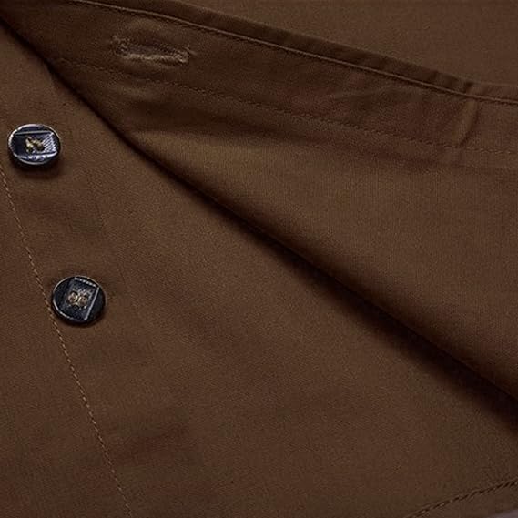 Men's Military Style Double Pocket Shirt Tactical Cargo Casual Slim Fit Shirt Work Shirt Hiking Fishing Shirts (Coffee,Medium)