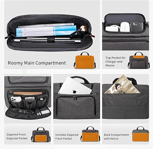 Miniatura 10 de BERTASCHE Bolsa para laptop de 15.6 pulgadas para mujer, bolsa de computadora portátil, maletín para trabajo, viajes, negocios, con correa para el