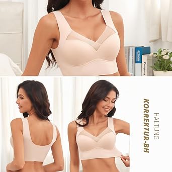 SSKHE Posture Correction Back Bra Women's Comfy Seamless Push-Up Posture Correction Bra