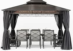 MASTERCANOPY 10x10 Hardtop Patio Gazebo Double Roof Outdoor Aluminum Gazebos