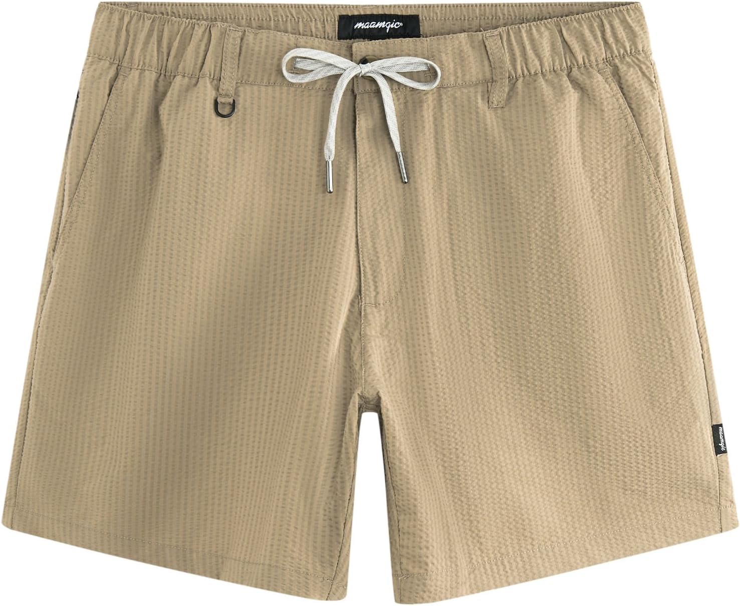 maamgic Men's 5/7 Inch Seersucker Shorts Casual - 6 Pockets Mens Summer Dress Drawstring Stretch Quick Dry Work Beach Shorts