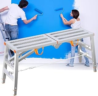Heavy Duty Portable Drywall Bench with Non-Slip Feet,Multipurpose Scaffolding Equipment Tower Ladder Stool Work Bench,for Cleaning,Car Washing, Size : 160 * 40cm 140 * 30cm (A(meshsurface) 140*30cm)