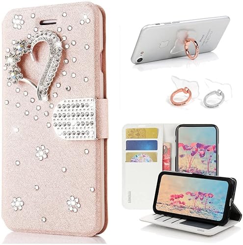 Miniatura 10 de STENES Bling - Funda tipo cartera compatible con iPod Touch 5 y iPod Touch 6, elegante, hecha a mano en 3D, diseño de mariposa y danza con soporte