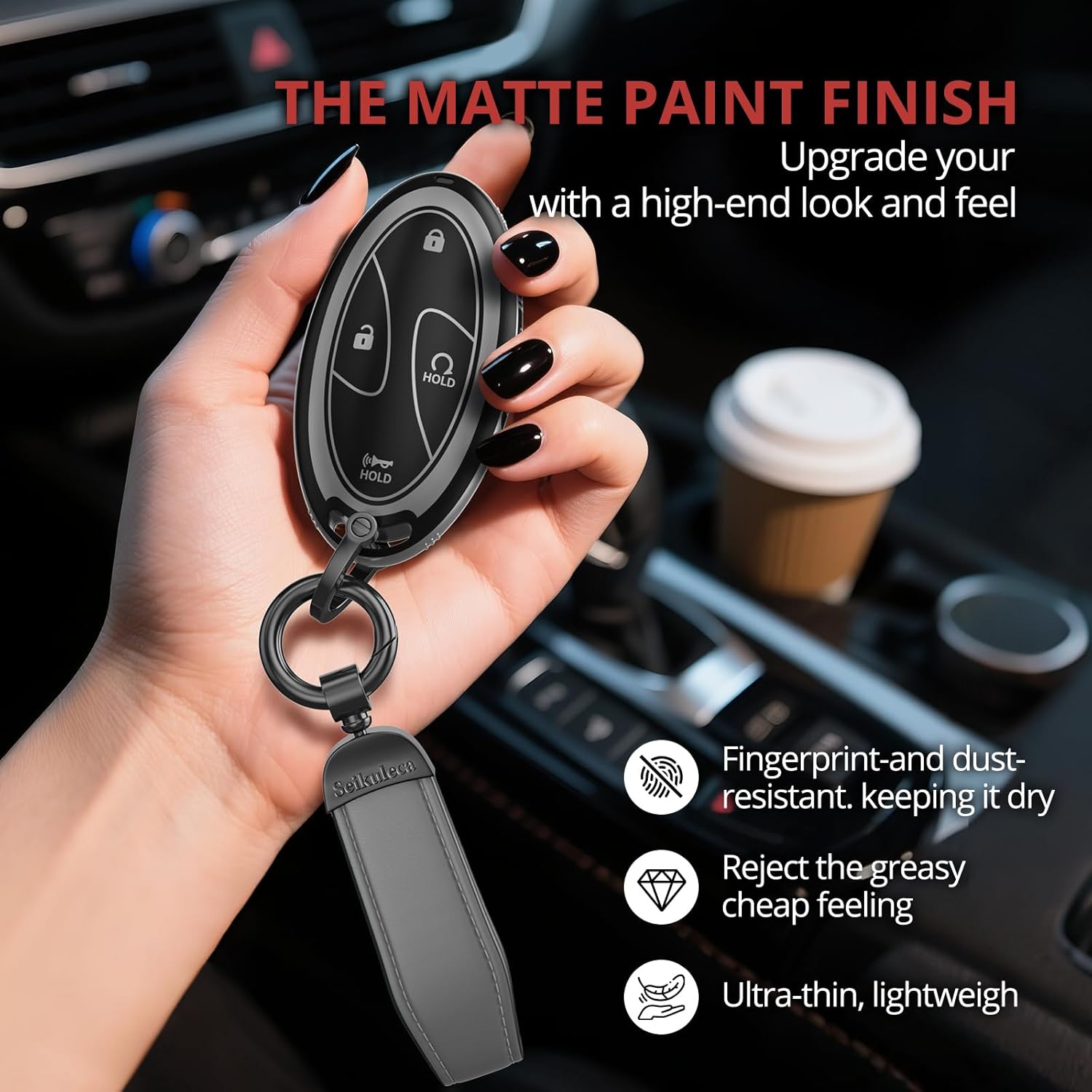 for Honda Key Fob Cover Accessories- Matte TPU Key Fob Cover with Leather Keychain for 2022-2026 Civic Accord HR-V Pilot CR-V, Sport SI EX EX-L (Gray, Model 1)