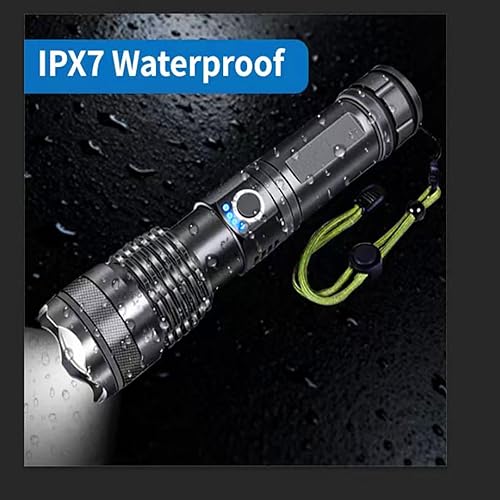 Miniatura 5 de Linternas recargables, luz de flash súper brillante de alto lúmenes, 5 modos de luz táctica con zoom, potentes linternas para emergencias,