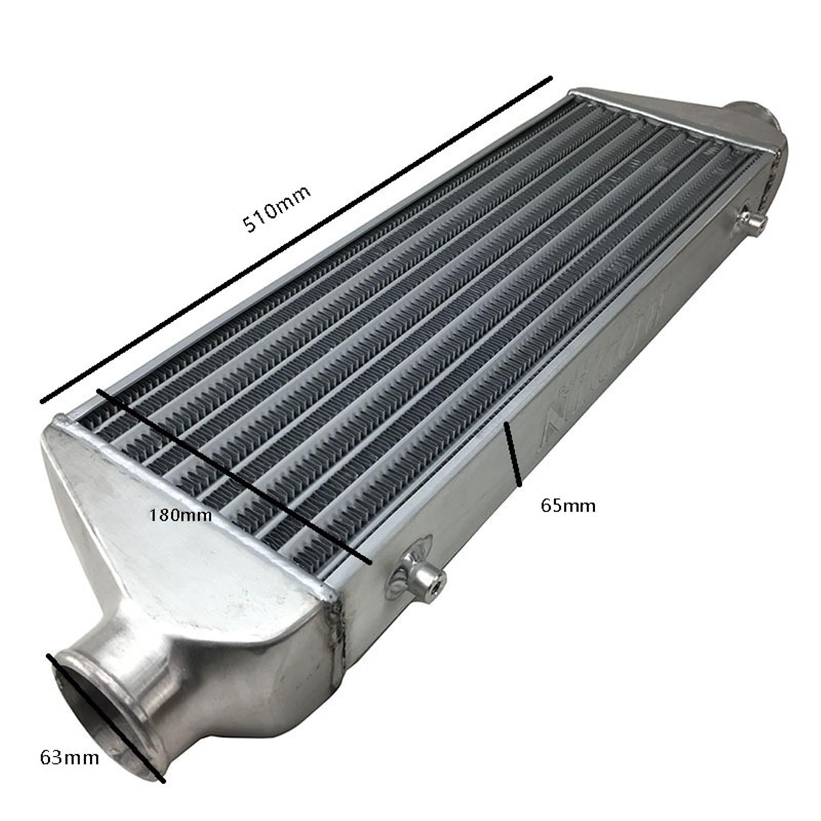 Wentylatory chłodnicy silnika samochodowego Przedni intercooler 550 * 180 * 65mm Uniwersalny intercooler turbo z płytą i listwą OD=63mm chłodzenia silnika