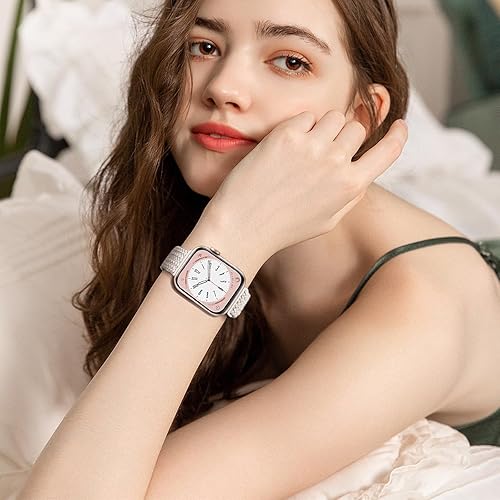 Miniatura 5 de Braided Solo Loop for Apple Watch Band 40mm 41mm 45mm 44mm iWatch Bands 38mm 42mm MenWomen,Stretchy Elastic Nylon Strap Wristband for Apple Watch