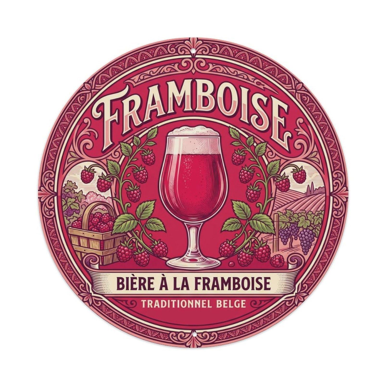 Raspberry Beer Brew House Traditional Copper Kettle Metal Tin Sign