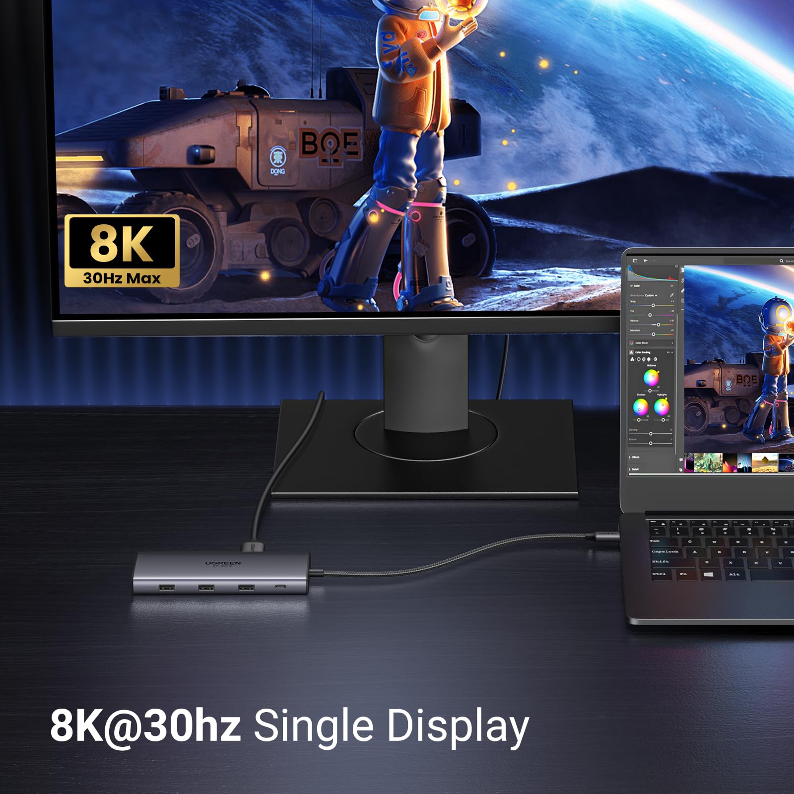 UGREEN Revodok Pro USB C Docking Station Dual HDMI 10-in-1 Hub Gigabit Ethernet PD 100W
