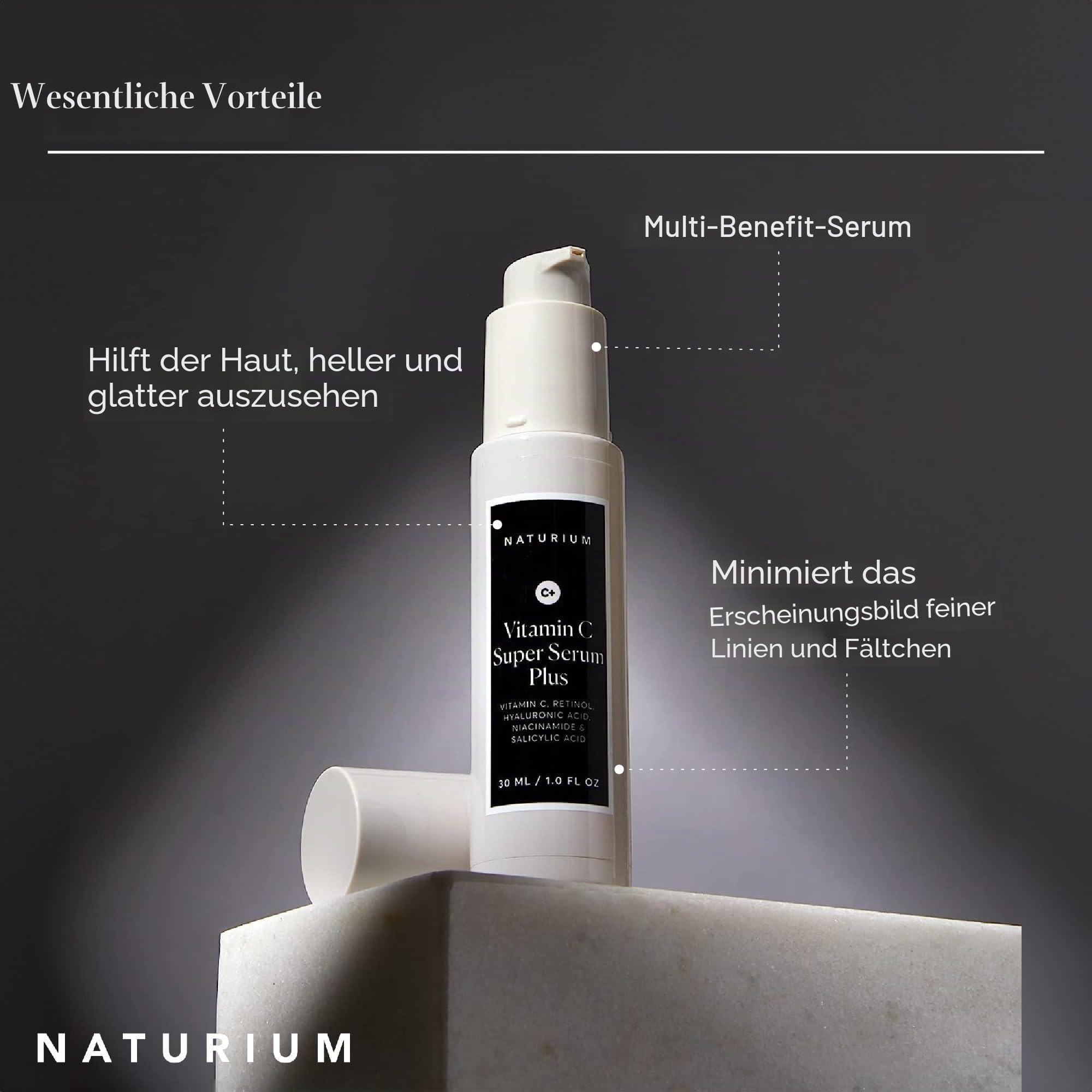 Vitamin C Super Serum Plus, Anti-Aging, Anti-Falten-Gesichtsserum mit Vitamin C, Retinol, Hyaluronsäure, Niacinamid und Salicylsäure, 1 fl oz