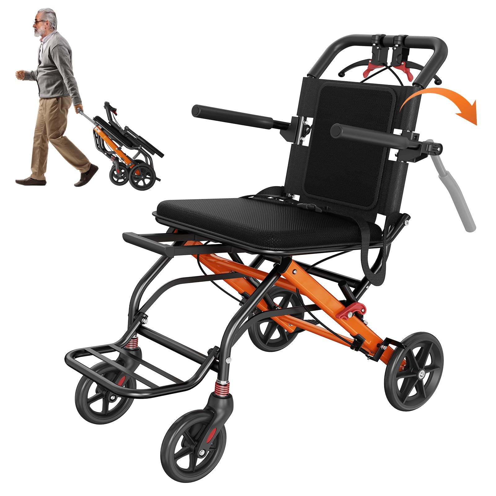 Lightweight Foldable Transport Wheelchair -10