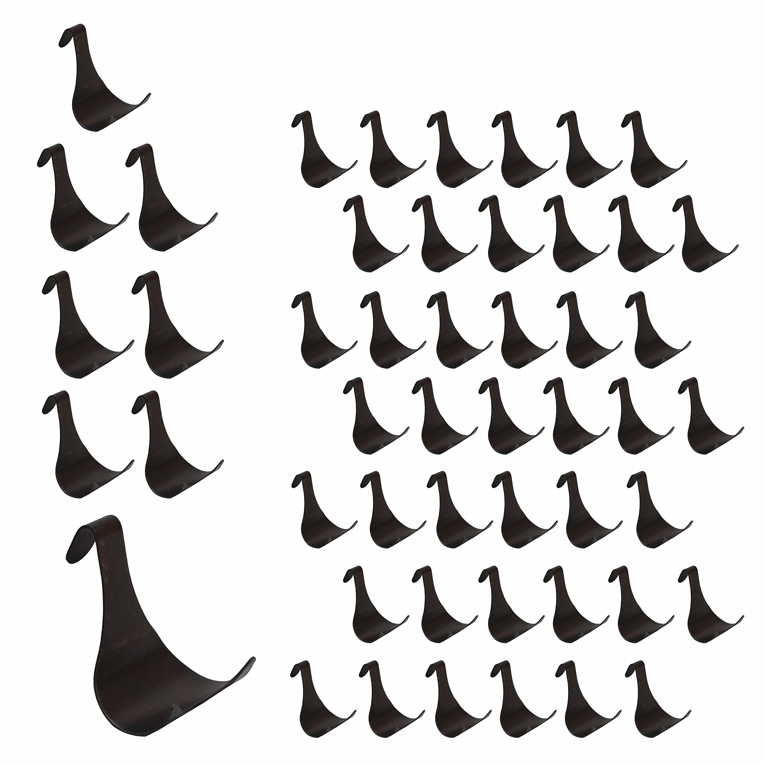 Sul Bronze Plated Moulding Hook Picture Rail Hooks Hangers, Picture Moulding Rail Frame Hook Hangers For Art Exhibition Gallery Picture Billboards Hanging Clothes Keys Holder – (50 Pk)