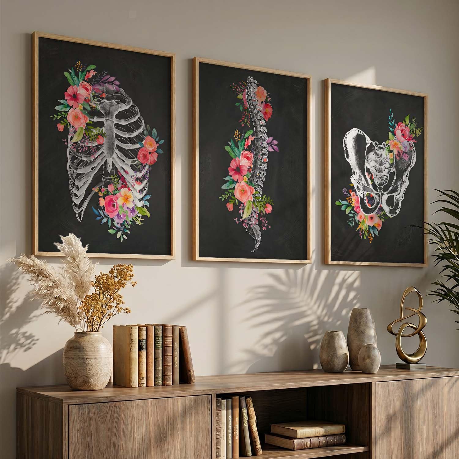 Floral Chiropractic Wall Art Posters - Set of 3 -8 Floral Chiropractic Wall Art Posters - Set of 3 -8