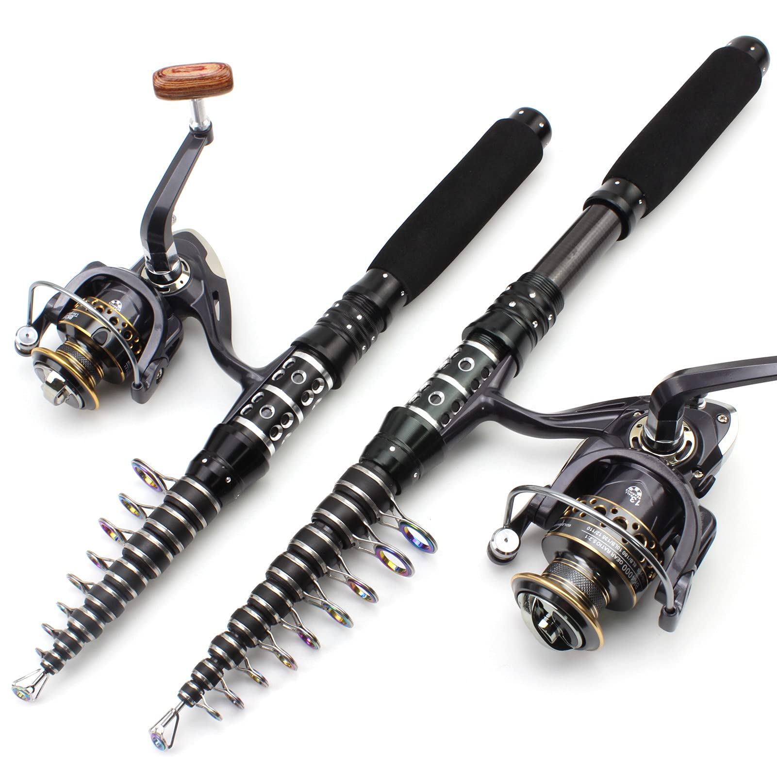 Caña de pescar ultrahorte mar caña de pescar fibra de carbono con metal Spinning Reel Barco Pesca de roca pesca de agua dulce y agua salada conjunto de engranajes