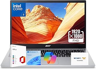 acer Aspire Go 15 ノートパソコン • 15.6インチ フルHDディスプレイ • 次世代Intel Core i3 N355 (8コア、最大3.9GHz) • Copilot AIキー • Microsoft Office • HDMI • Windows 11 Home • WOWPC USB (16GB RAM | 256B SSD)。