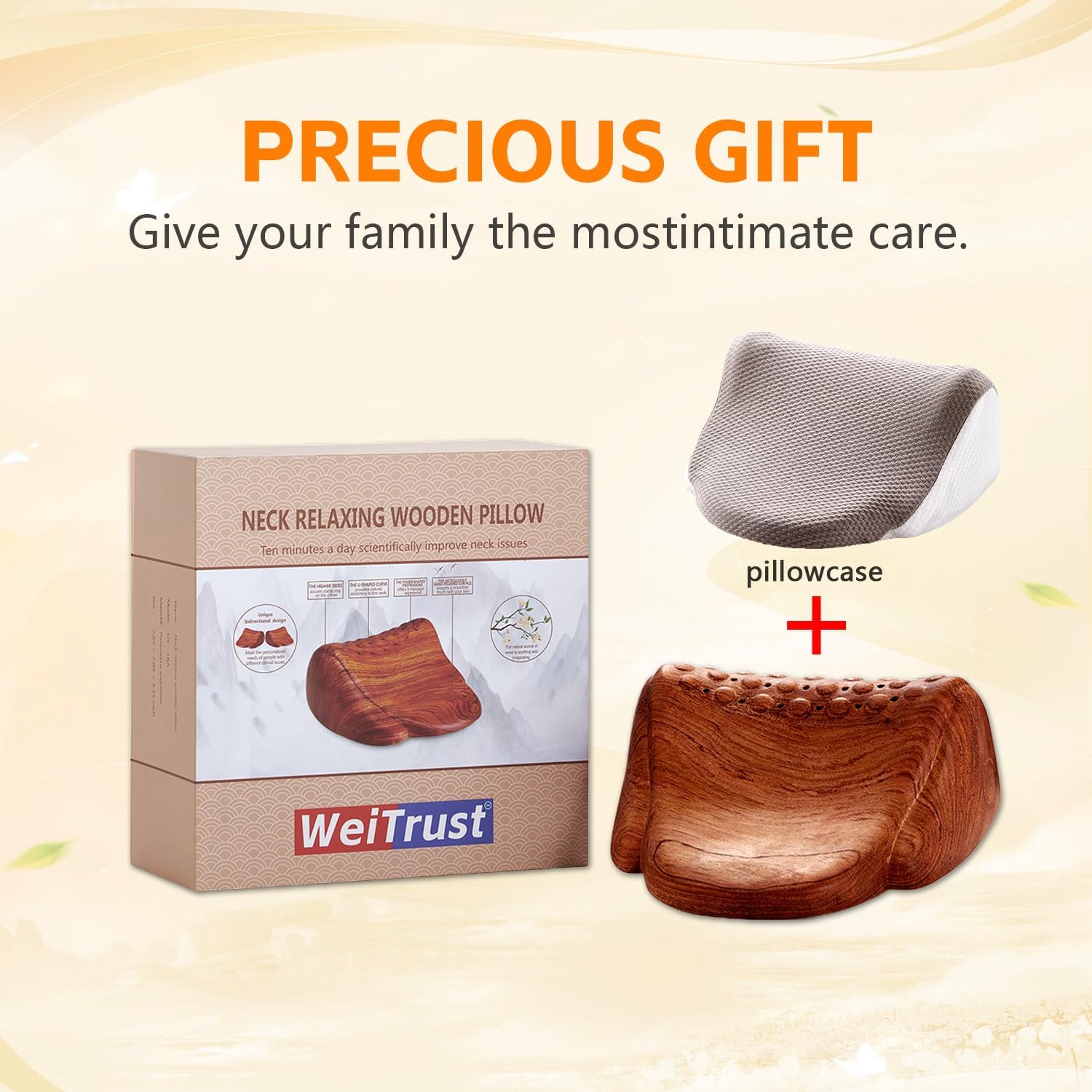 Neck Hump Corrector & Cervical Alignment Pillow - Wooden Acupressure Massager for Neck Pain, Stiffness, TMJ Relief and Spine Alignment, Ergonomic Rosewood Design for 10-Minute Daily Use