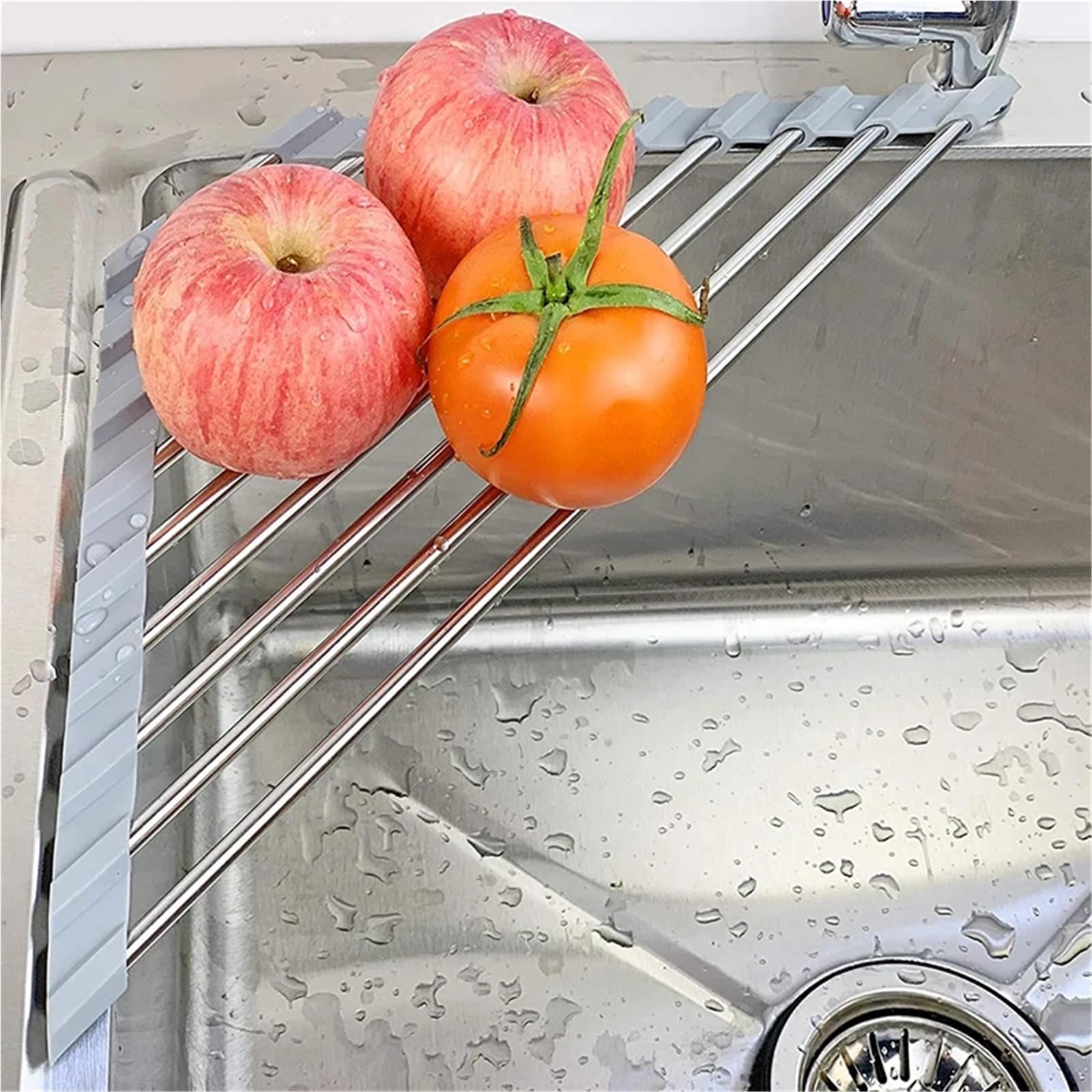 Escurridor for Fregadero, Rejilla for escurrir for, escurridor Enrollable, Estante for secar Platos sobre el, for Accesorios de Cocina para Cocina(Black)