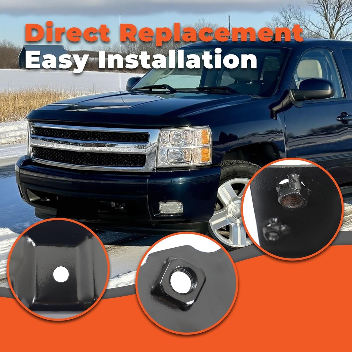 labwork 8PCS Front Bumper Brace Brackets Black Replacement for Silverado 1500 2007-2013 GM1066180 GM1067180 GM1066179 GM1067179 GM1042107 GM1043107 GM1004148 GM1005148