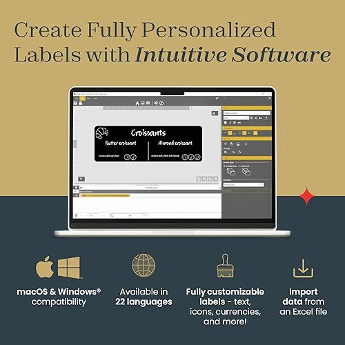 Miniatura 4 de Guest Flex - Paquete de impresión de tarjetas, etiquetas de bufé duraderas, fáciles de limpiar, personalizables, impresión rápida, monocromática, de