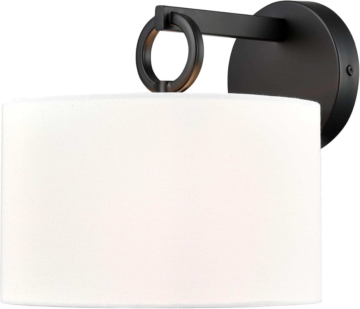 ML Lighting | Braxstan Collection | 211001-MB | 1 Light Wall Sconce in Matte Black Finish with Linen Fabric Shade | Enhance Any Room with a Beautiful Glow for Accent or Task Lighting