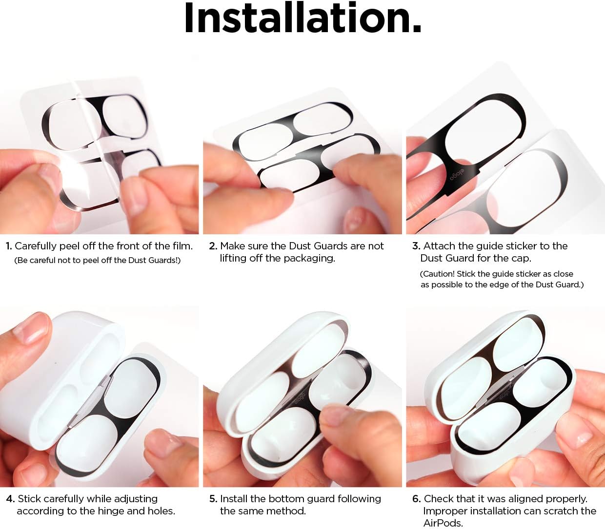 elago Dust Guard Compatible with AirPods Pro, AirPods Pro 2nd Generation - Dust-Proof Film, Ultra Slim, Luxurious Looking, Protect from Iron/Metal Shavings (2 Sets, Rose Gold) [US Patent Registered]