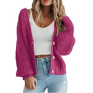 Cardigan Sweaters for Women Trendy Button Up Sweaters Long Sleeve Fall Cardigans Cute Warm Cozy Knit Sweater Coats