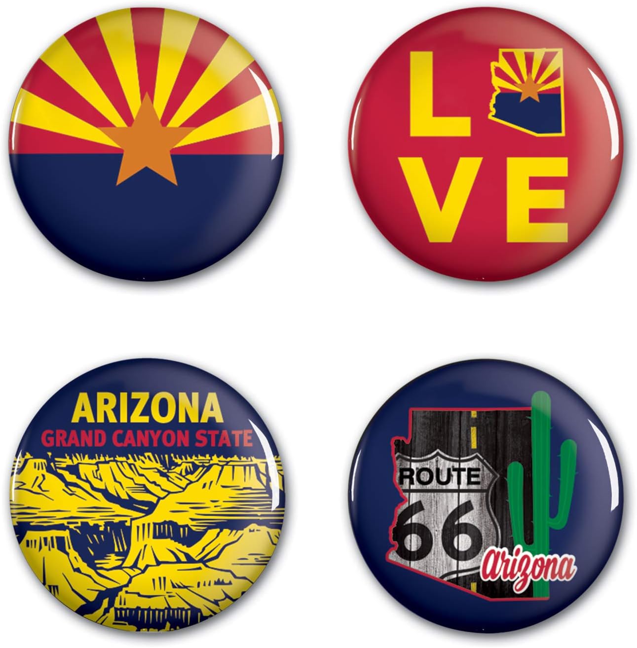 WinCraft Destination Arizona State/Arizona Button 4 Pack 1 1/4" RoundState/Arizona Button 4 Pack 1 1/4" Round, Multi, NA