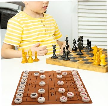TOYANDONA Foldable Wooden Chess Board Creative Design Desktop Game for Intelligence Development, Portable Travel Chess Set for Adults and Kids