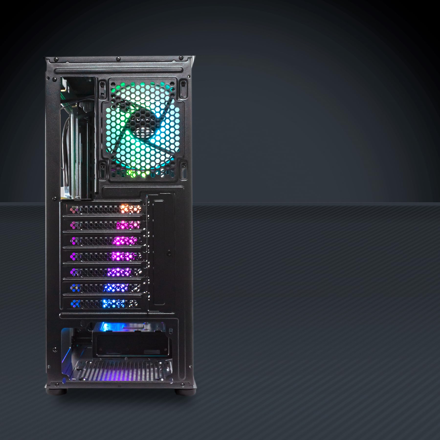 Unykach - Case Computer GamingATX Glayze Nero, frontale ARGB, pannello laterale in vetro temperato, 1 ventola RGB 120 mm, sistema di montaggio senza strumenti, 1 USB 3.0 e 2 USB 2.0