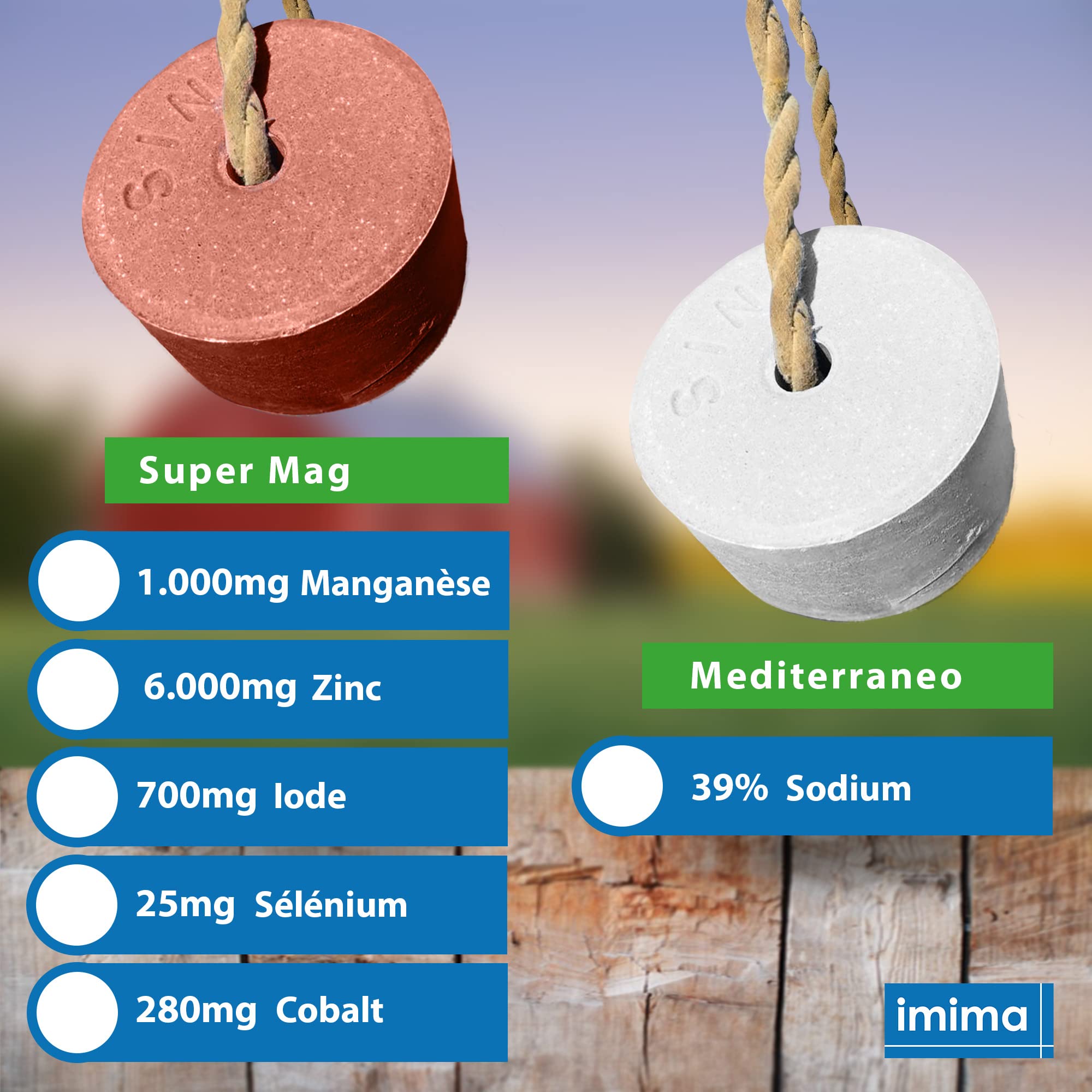 Mineral Lick Horse Starter Set BIOTIN+ ZINCOBLOCK SUPERMAG Mediterranean 4 x 3 kg