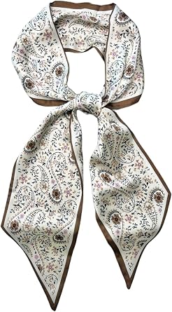 Julunar Hair Scarf for Women Silky Long Neck Head Scarves Purse Bag Scarfs for Handbag Satin Headscarf