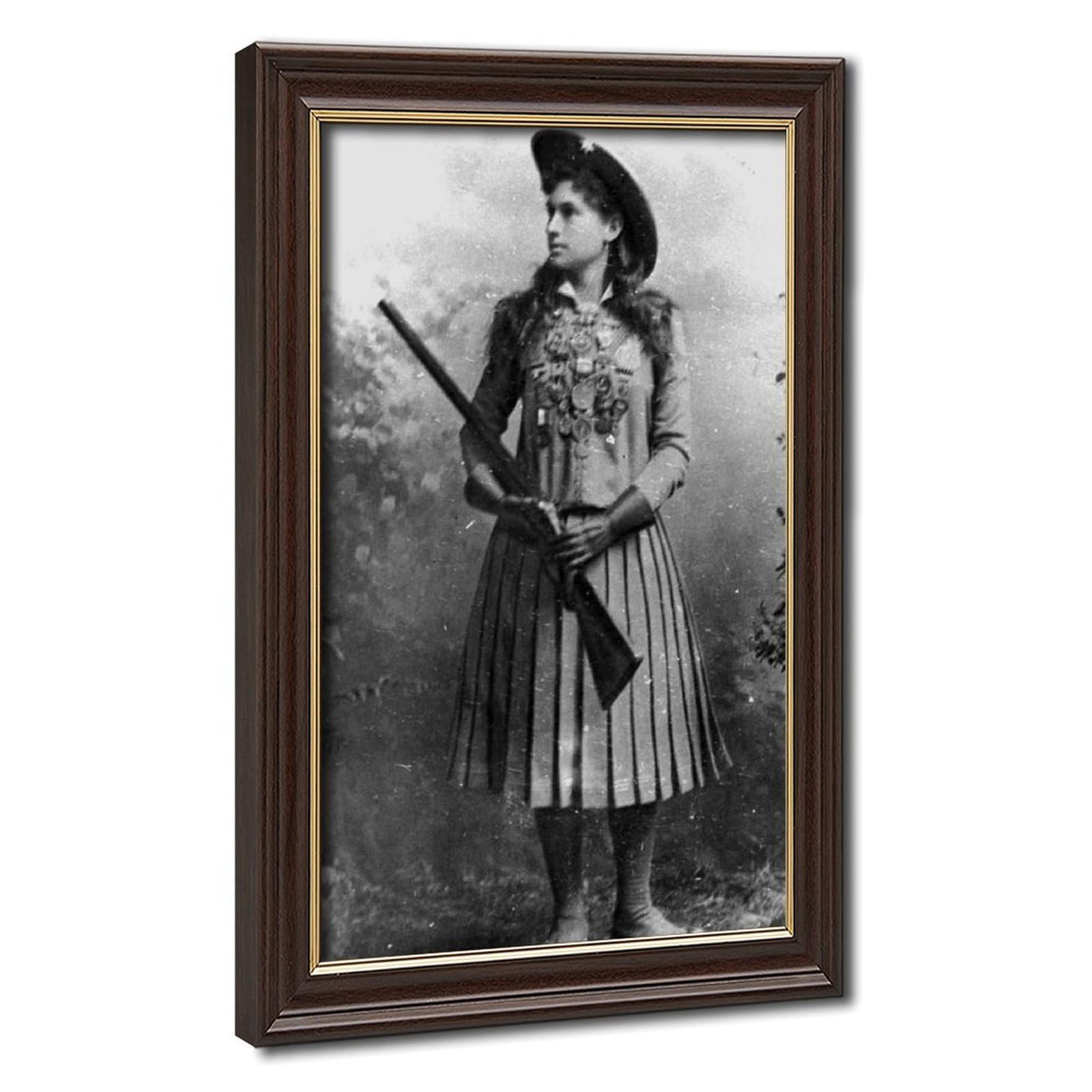 WCYB Annie Oakley Portrait Western Gun Owner Photograph Posters Prints Canvas Deco Paintings Wall Art Hangable Frame 16" L X 24" W