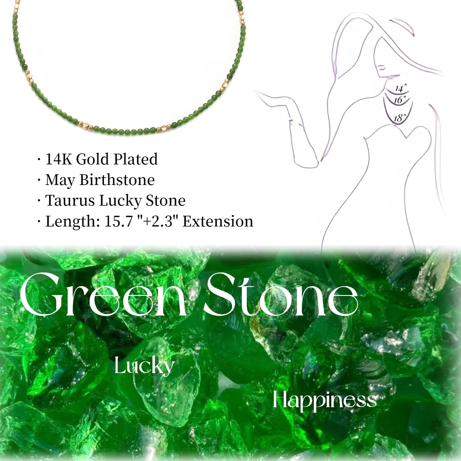 Aleasha Gemstone Beaded Choker Spinel Lapis Lazuli Amethyst Turquoise 14" Necklace for Women Gold Stainless Steel Handmade Strand Boho Jewelry - Image 6