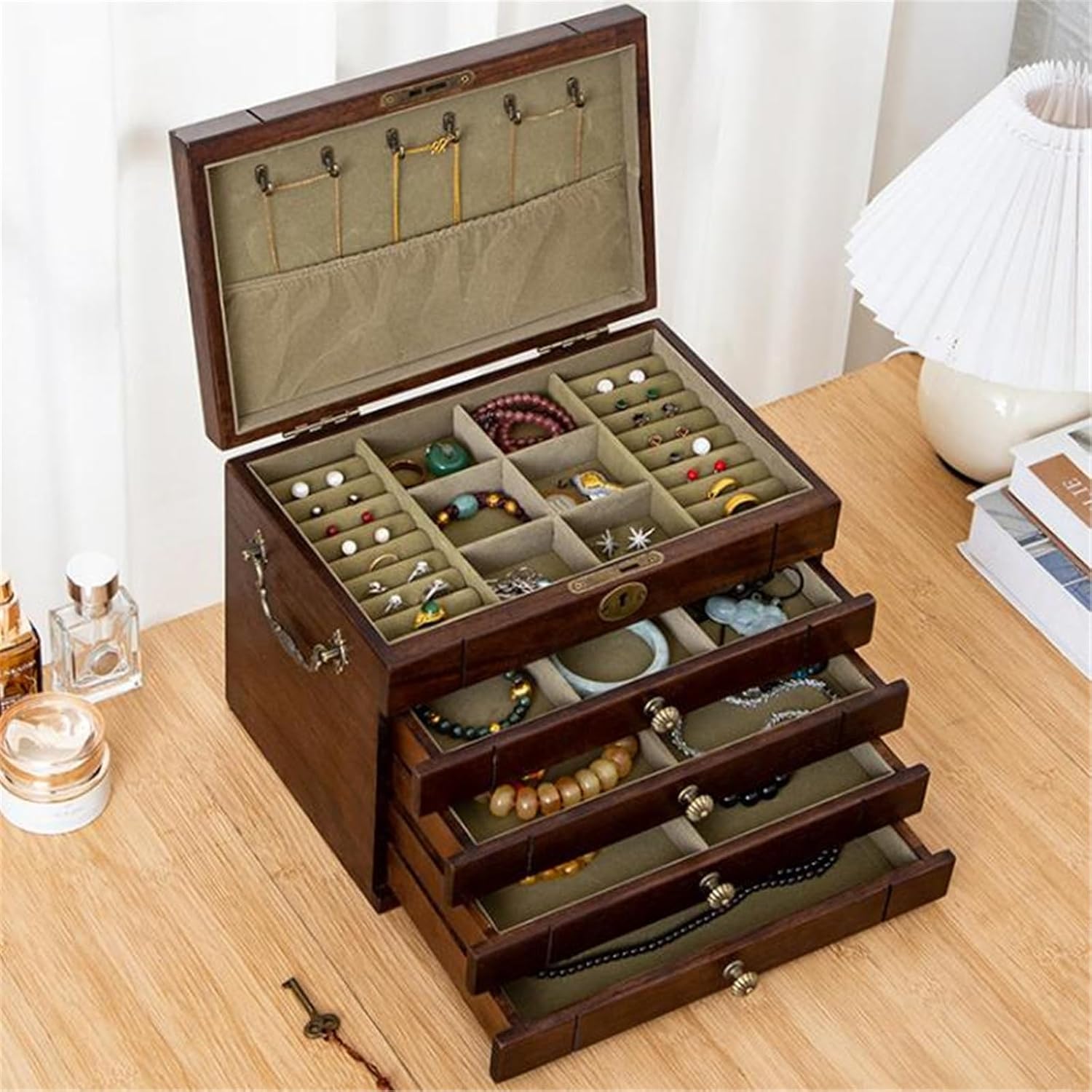 ジュエリーボックス 木製 宝石箱 収納 大容量 ジュエリーボックス 木製
