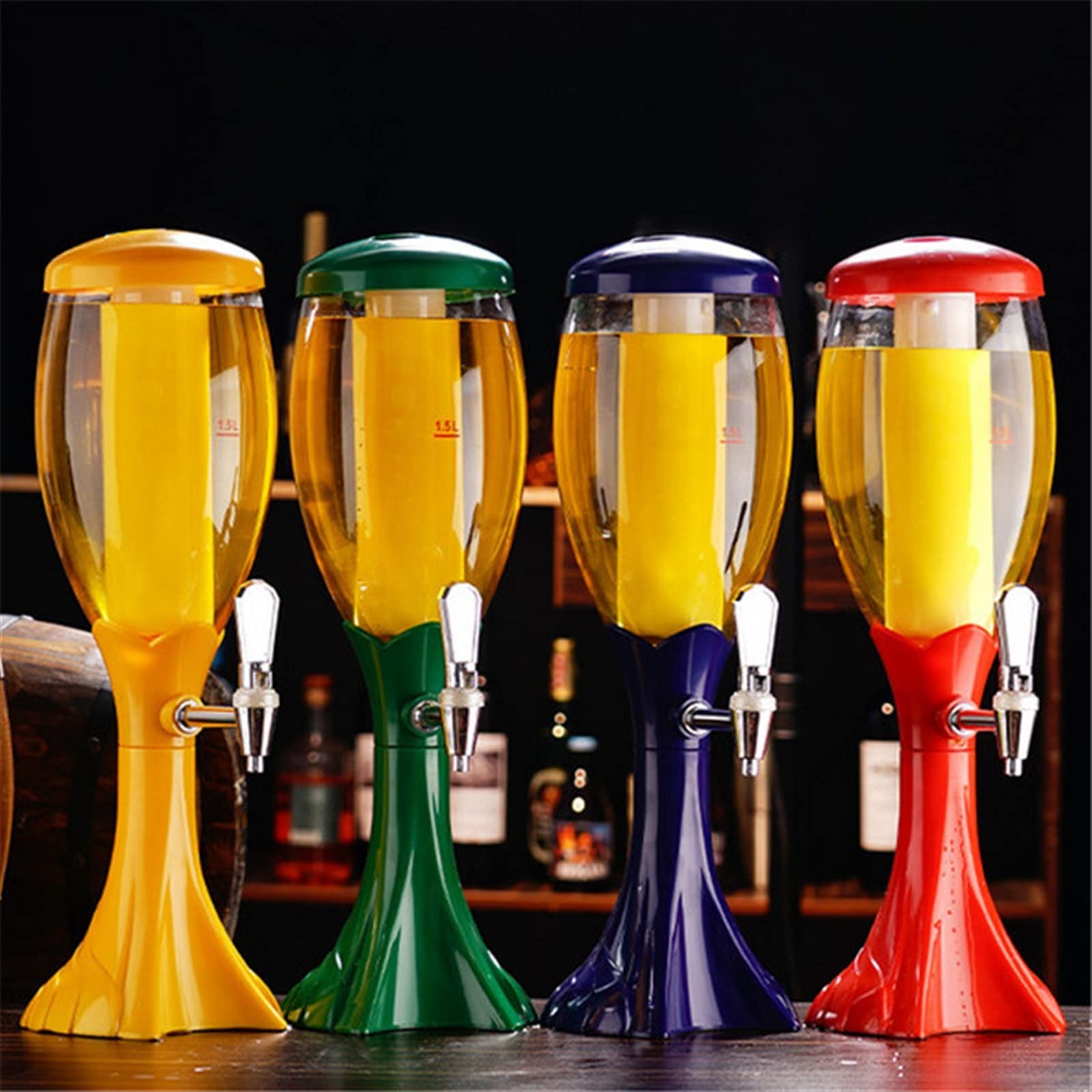 Torre di Birra con Rubinetto 1.5L Vino Birra Cannone Hotel Bar Cocktail Dispenser di birra Secchiello da tè nero Ristorante Bevande da tè Apparecchio Regalo Versatore di vino Dispenser di Birra refrig
