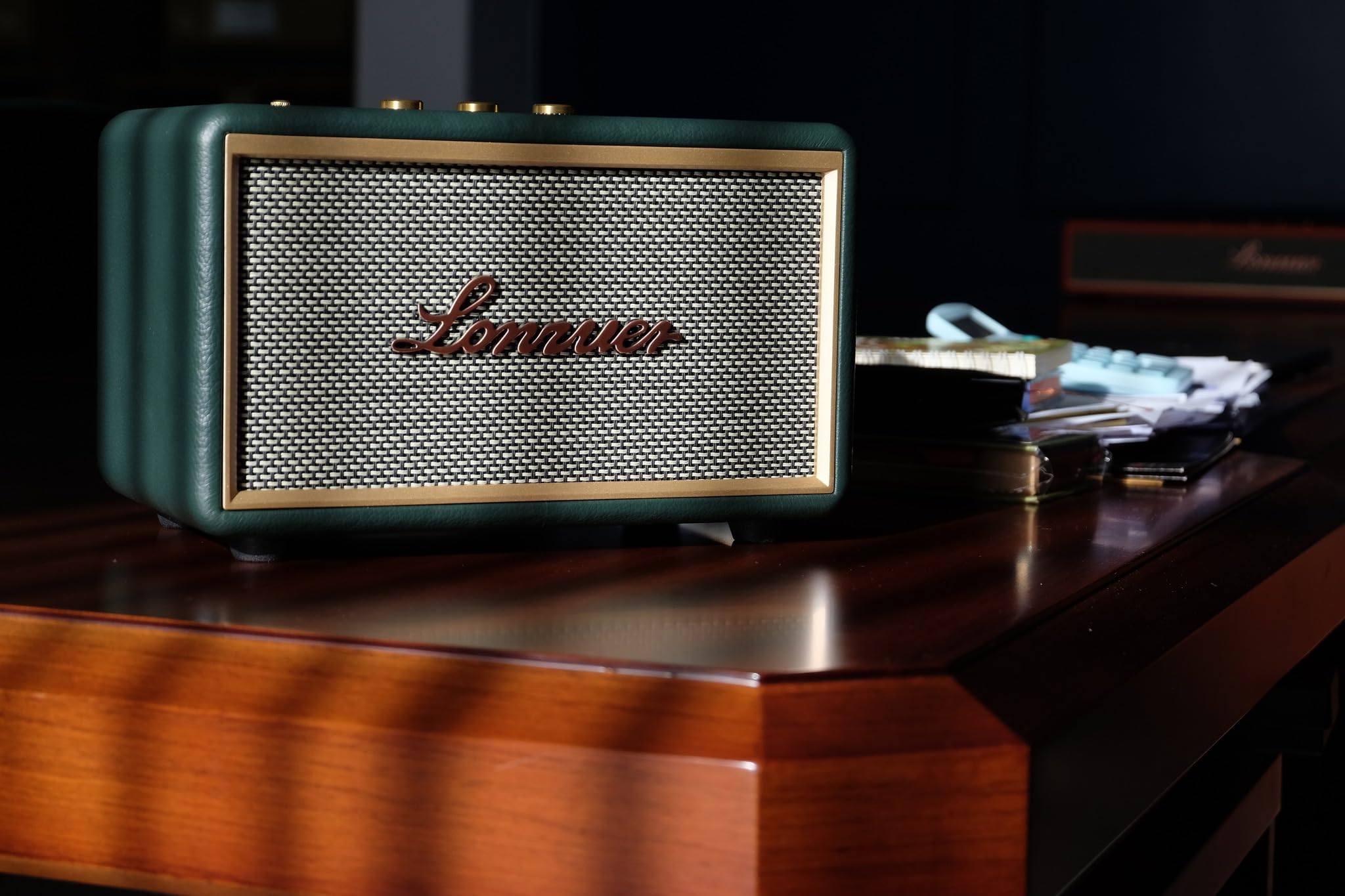 Cassa Bluetooth Retro In Legno Portatile Batteria da 10000 mAh 80W Senza Fili Basso Subwoofer Altoparlante Bluetooth TWS con ingresso AUX, slot per scheda SD, porta USB per feste all'aperto (verde)